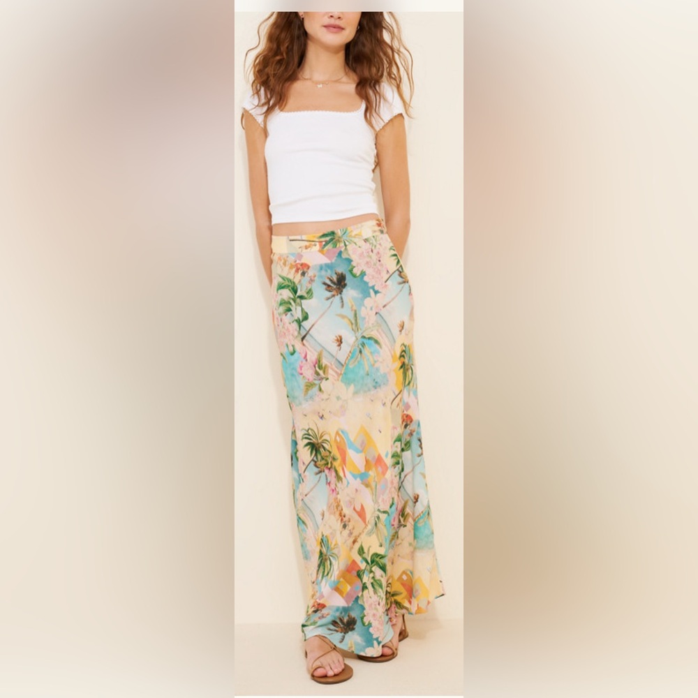Kachel Printed Maxi Slip Skirt